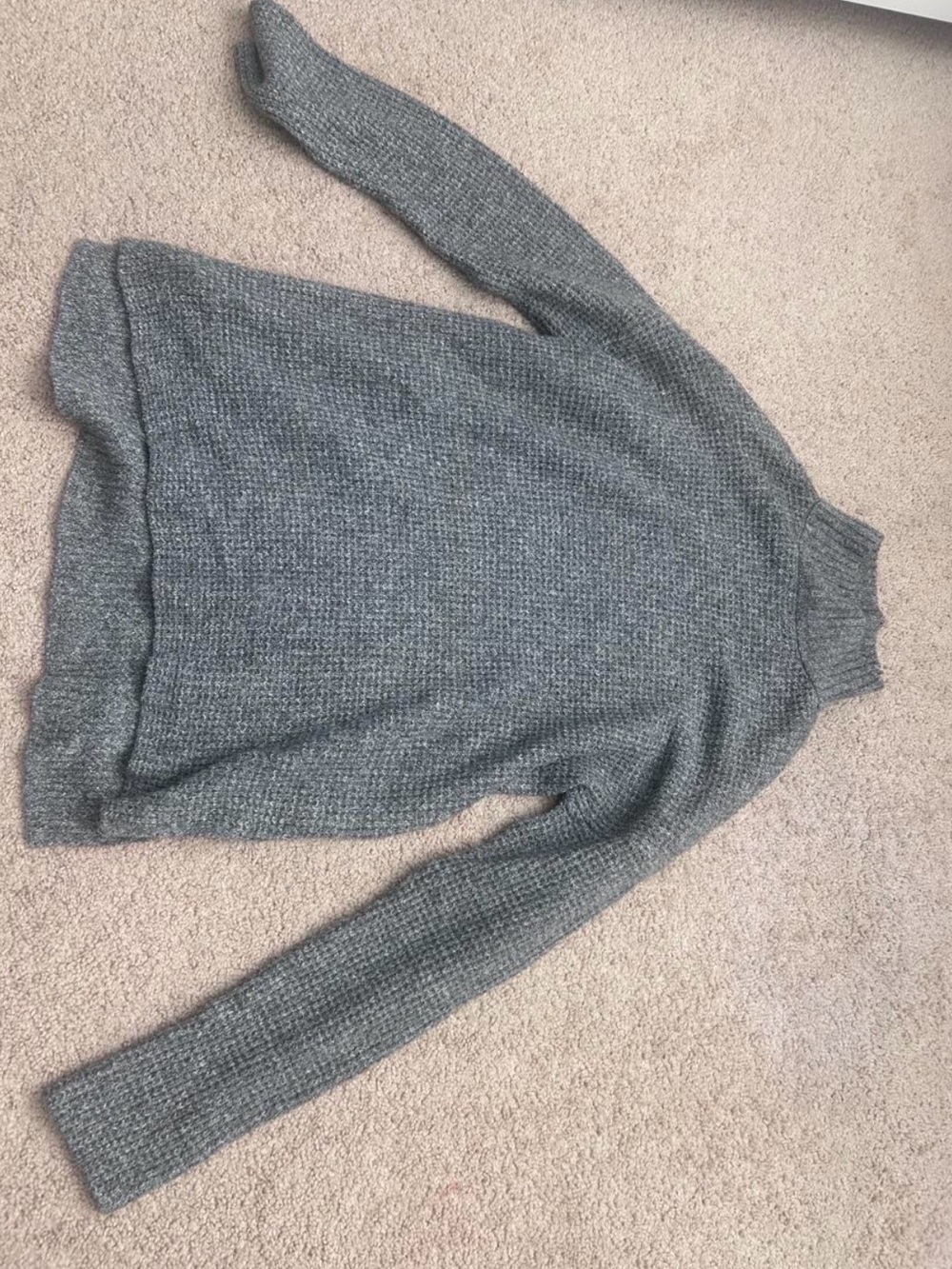 SO Heathered Gray Cowl Sweater